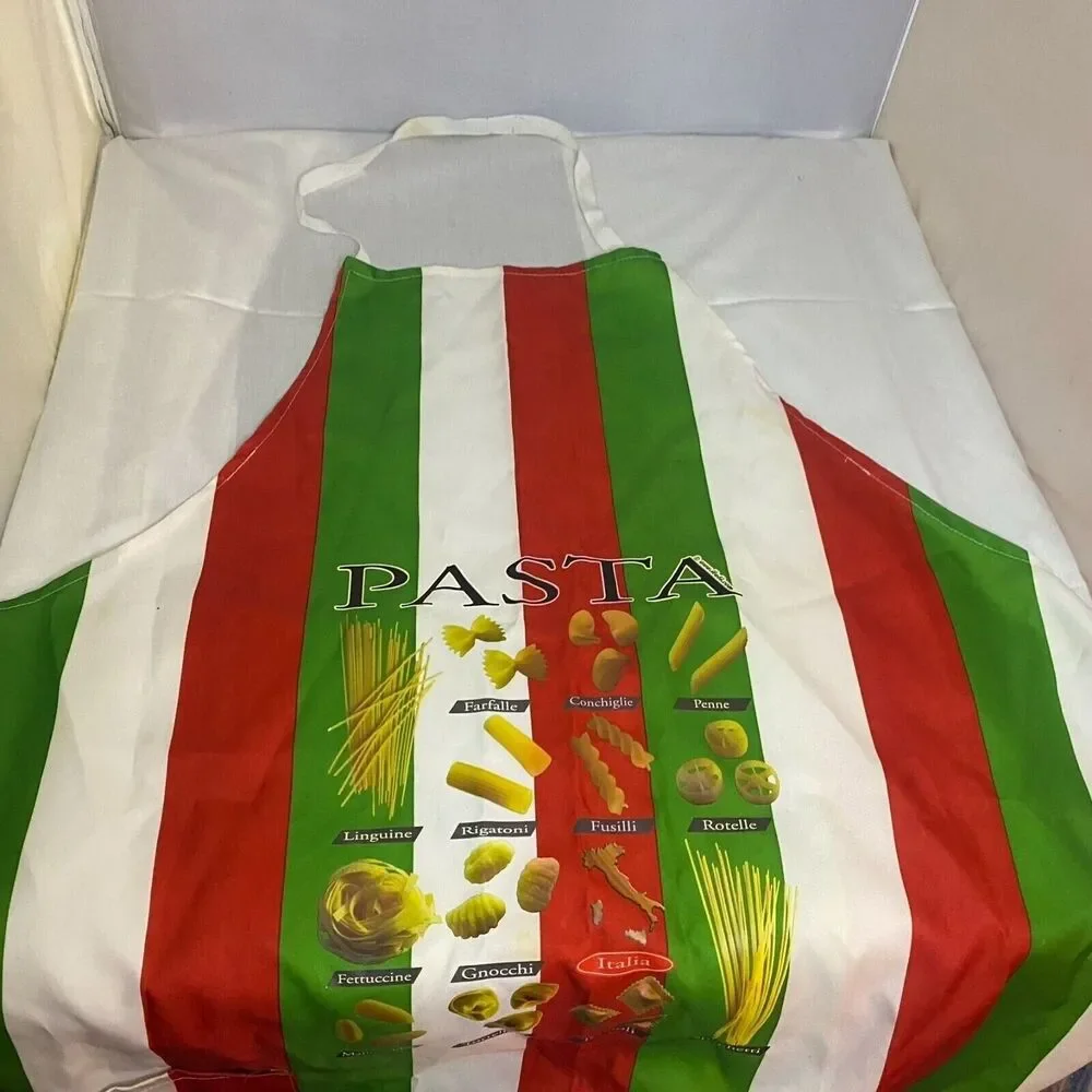 #7134 Pasta Green Red White BIB CHEF Apron